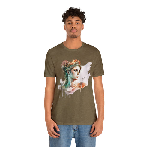 Greecian Goddess in Watercolor - Short Sleeve Tee
